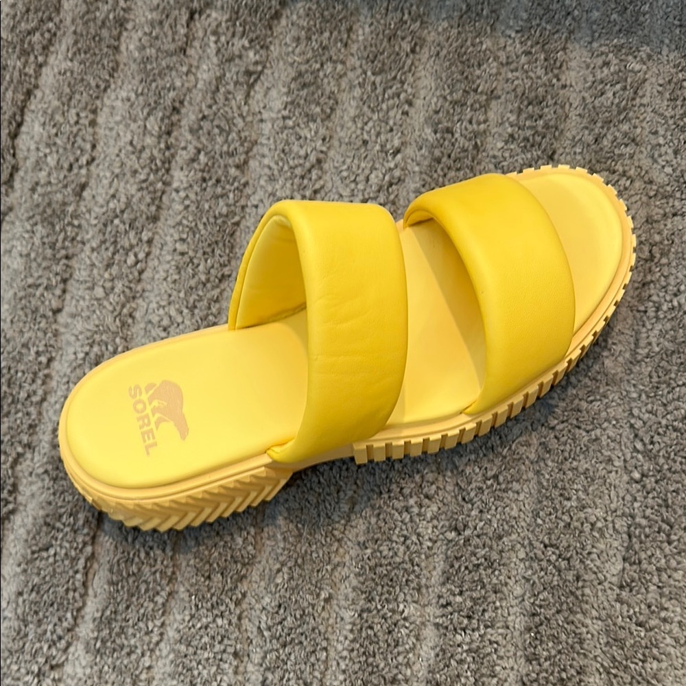 Sorel Yellow Slide Sandals